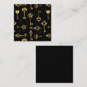 Naadloos patroon met gouden sleutels notitiekaartje (Voorkant / Achterkant)