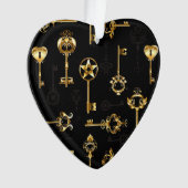 Naadloos patroon met gouden sleutels ornament (voorkant)