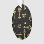 Naadloos patroon met gouden sleutels ornament (voorkant)