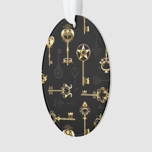 Naadloos patroon met gouden sleutels ornament (voorkant)