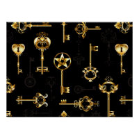 Naadloos patroon met gouden sleutels