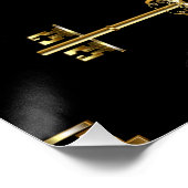 Naadloos patroon met gouden sleutels perfect poster (Hoek)