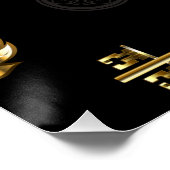 Naadloos patroon met gouden sleutels perfect poster (Hoek)