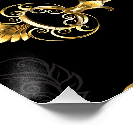 Naadloos patroon met gouden sleutels perfect poster (Hoek)