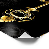 Naadloos patroon met gouden sleutels perfect poster (Hoek)