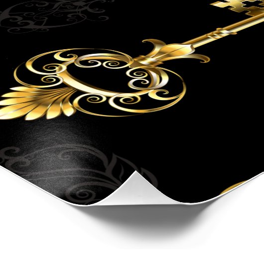 Naadloos patroon met gouden sleutels perfect poster (Hoek)