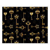 Naadloos patroon met gouden sleutels perfect poster (Voorkant)