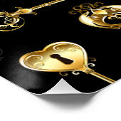 Naadloos patroon met gouden sleutels perfect poster (Hoek)