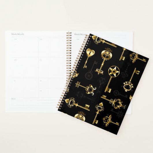 Naadloos patroon met gouden sleutels planner (Display)