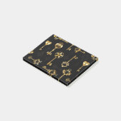 Naadloos patroon met gouden sleutels post-it® notes (Schuin)