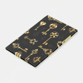 Naadloos patroon met gouden sleutels post-it® notes (Schuin)