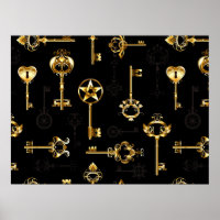 Naadloos patroon met gouden sleutels