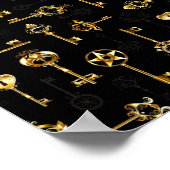 Naadloos patroon met gouden sleutels poster (Hoek)