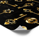 Naadloos patroon met gouden sleutels poster (Hoek)