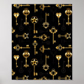 Naadloos patroon met gouden sleutels poster (Voorkant)