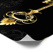 Naadloos patroon met gouden sleutels poster (Hoek)