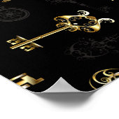 Naadloos patroon met gouden sleutels poster (Hoek)
