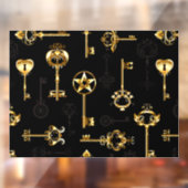 Naadloos patroon met gouden sleutels raamsticker (Vel 2)