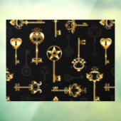 Naadloos patroon met gouden sleutels raamsticker (Vel 3)