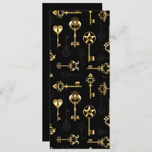 Naadloos patroon met gouden sleutels save the date (Voorkant / Achterkant)