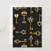 Naadloos patroon met gouden sleutels save the date (Voorkant)