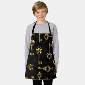 Naadloos patroon met gouden sleutels schort (Gedragen)