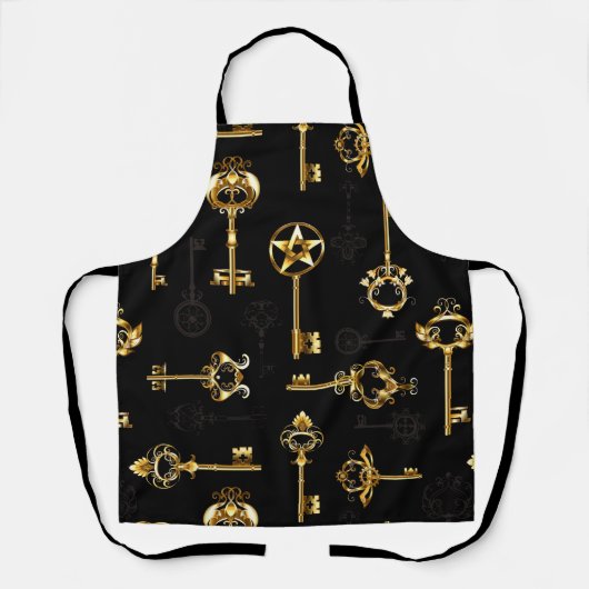 Naadloos patroon met gouden sleutels schort (Voorkant)
