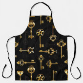 Naadloos patroon met gouden sleutels schort (Voorkant)
