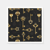 Naadloos patroon met gouden sleutels