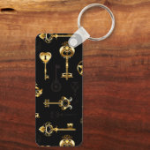 Naadloos patroon met gouden sleutels sleutelhanger (Achterkant)