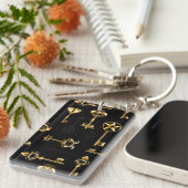 Naadloos patroon met gouden sleutels sleutelhanger (Voorkant Rechts)