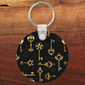 Naadloos patroon met gouden sleutels sleutelhanger (Achterkant)