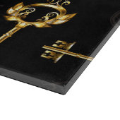 Naadloos patroon met gouden sleutels snijplank (Hoek)