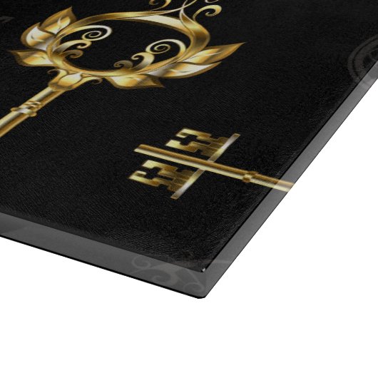 Naadloos patroon met gouden sleutels snijplank (Hoek)