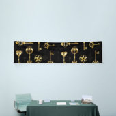 Naadloos patroon met gouden sleutels spandoek (Beurs)