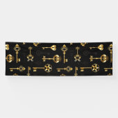 Naadloos patroon met gouden sleutels spandoek (Horizontaal)