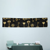 Naadloos patroon met gouden sleutels spandoek (Beurs)