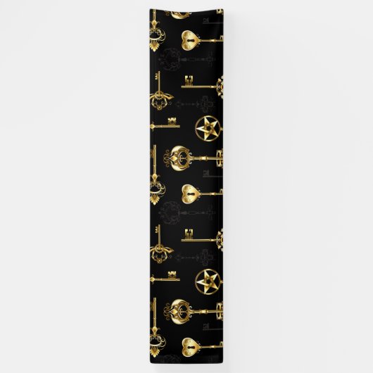 Naadloos patroon met gouden sleutels spandoek (Verticaal)
