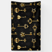 Naadloos patroon met gouden sleutels spandoek (Verticaal)