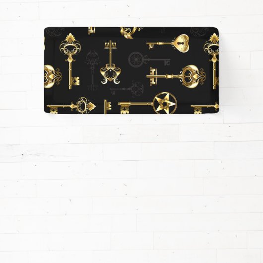 Naadloos patroon met gouden sleutels spandoek (Insitu)