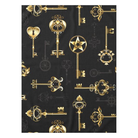 Naadloos patroon met gouden sleutels tafelkleed (Voorkant)