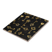 Naadloos patroon met gouden sleutels tegeltje (Zijkant)