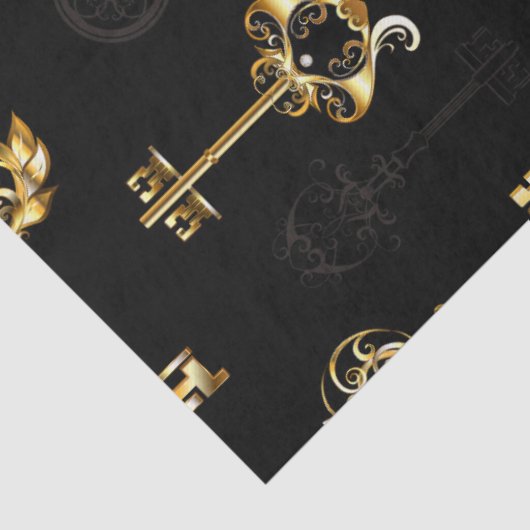 Naadloos patroon met gouden sleutels tissuepapier (Detail)
