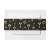 Naadloos patroon met gouden sleutels uitnodigingen wikkel (Voorkant Voorbeeld)