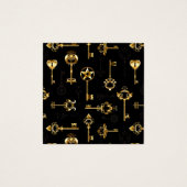 Naadloos patroon met gouden sleutels vierkante visitekaartjes (Voorkant)