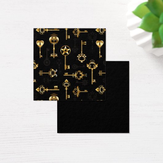 Naadloos patroon met gouden sleutels vierkante visitekaartjes (Bureau)