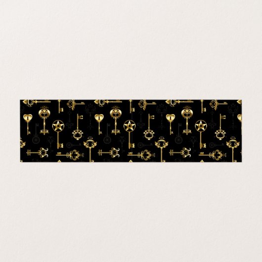 Naadloos patroon met gouden sleutels visitekaartje (Buitenkant ongevouwen)