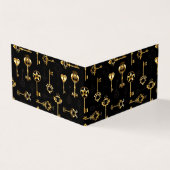 Naadloos patroon met gouden sleutels visitekaartje (Buitenkant)