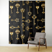 Naadloos patroon met gouden sleutels wandkleed (In situ)