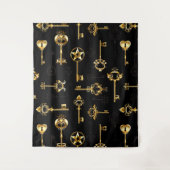 Naadloos patroon met gouden sleutels wandkleed (Voorkant)
